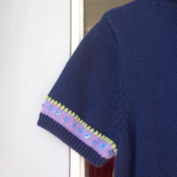VINTAGE embroidery & sequin detail sweater - Picture 10 of 11